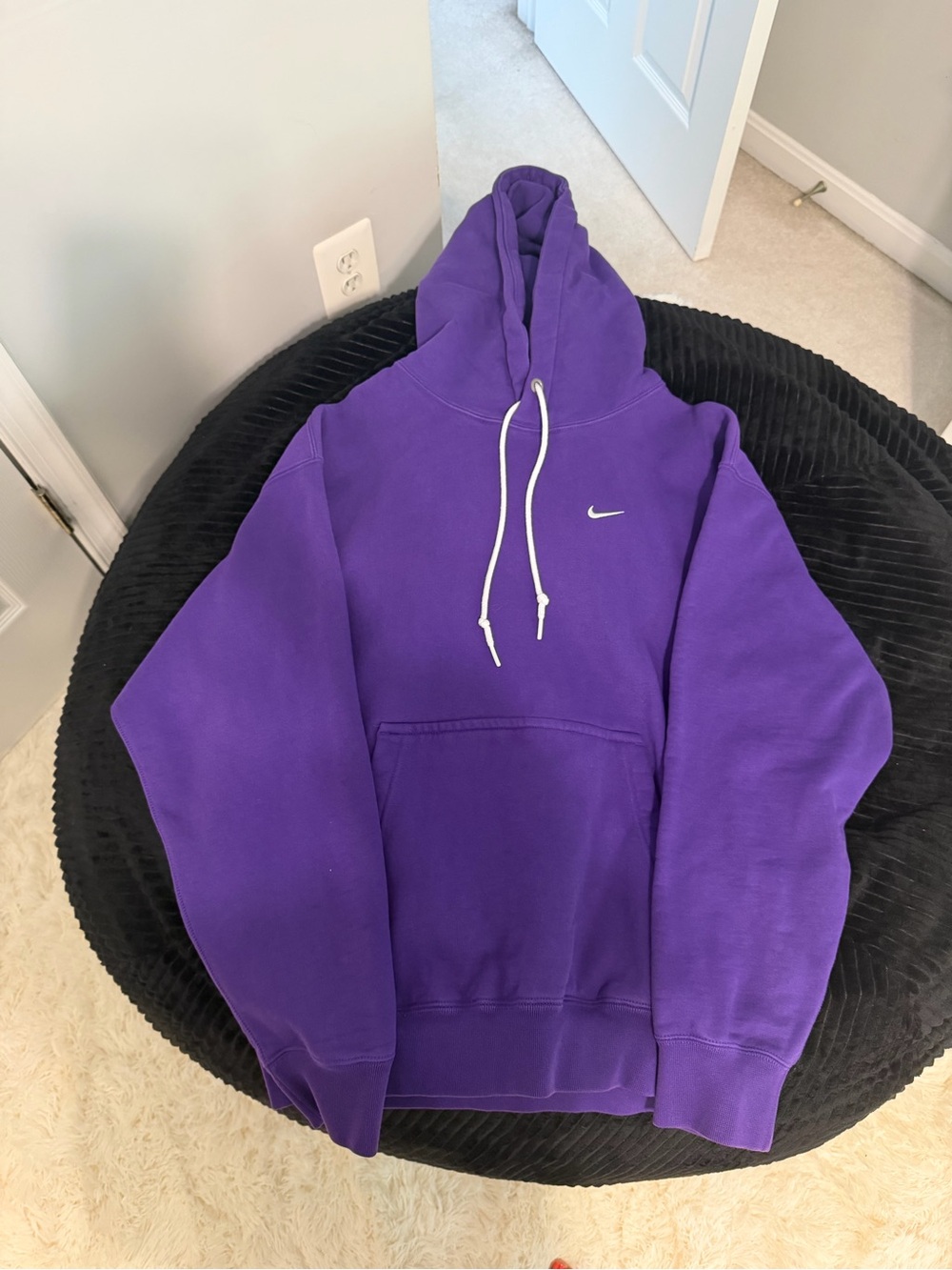 Nike Purple Crewneck Hoodie with White Swoosh